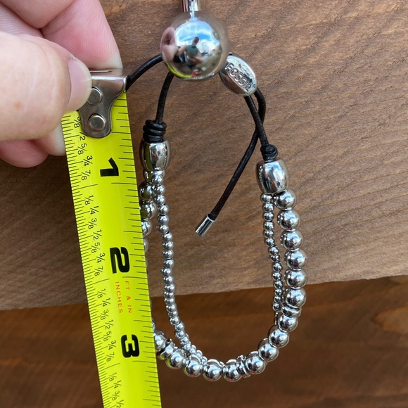 FOSSIL adjustable double bracelet silver EUC - Picture 3 of 5